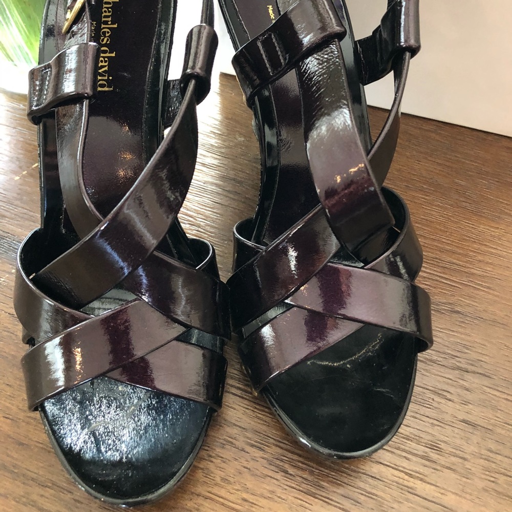 Charles David patent leather wedge